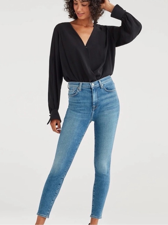 7 For All Mankind Denim - 7 For All Mankind Luxe Vintage Aubrey High Rise Skinny Jeans